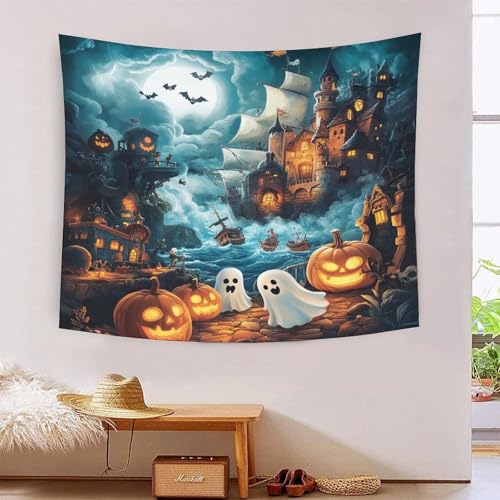 ICFGHJQRS Horror Halloween 3D-Druck Wandteppich Poster Ornament Wandkunst Tapestry Stoff Wand hängende Dekoration für Wohnzimmer Schlafzimmer 100cmx150cm von ICFGHJQRS