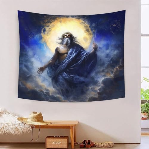 ICFGHJQRS Jesus 3D-Druck Wandteppich Poster Wanddekoration Tapestry Zubehör Trennwände Wandteppich für Haus, Büro, Schlafsaal, Dekoration für Innen- und Außenbereich 130 cm x 150 cm von ICFGHJQRS