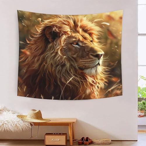 ICFGHJQRS Lion 3D-Druck Wandteppich Poster Ornament Wandkunst Tapestry Zubehör Raumteiler Tapisserie Für Wohnzimmer Schlafzimmer 180cmx230cm von ICFGHJQRS