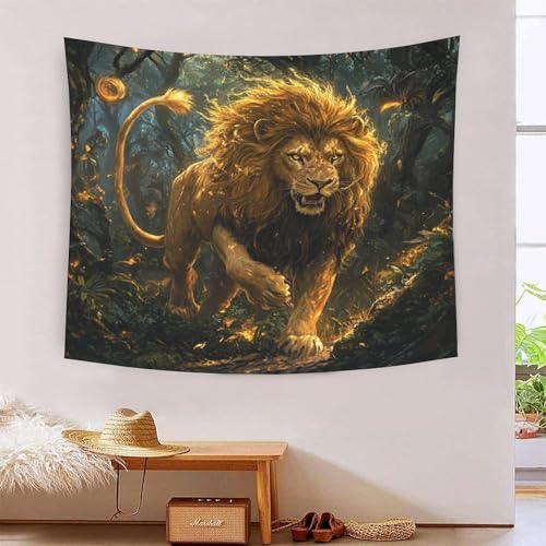 ICFGHJQRS Lion 3D-Druck Wandteppich Poster Ornament Wandkunst Tapestry Zubehör Raumteiler Tapisserie Verwendet In Schlafzimmer, Wohnzimmer, Tagesdecke, Wanddekoration 150cmx200cm von ICFGHJQRS
