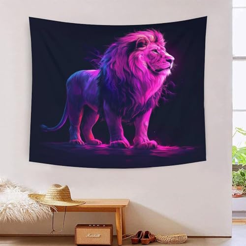 ICFGHJQRS Lion 3D-Druck Wandteppich Poster Ornament Wandkunst Tapestry Zubehör Raumteiler Tapisserie für Schlafzimmer Wohnzimmer 150cmx200cm von ICFGHJQRS