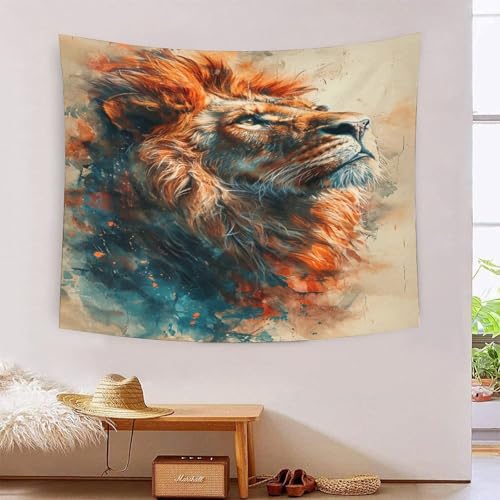 ICFGHJQRS Lion 3D-Druck Wandteppich Poster Wanddekoration Tapestry Stoff Wand hängende Dekoration verwendet im Schlafzimmer, Wohnzimmer, Tagesdecke, Wanddekoration 150 x 200 cm von ICFGHJQRS