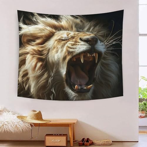 ICFGHJQRS Lion 3D-Druck Wandteppich Poster Wanddekoration Tapestry Zubehör Raumteiler Tapisserie Für Schlafzimmer, Wohnzimmer, Schlafsaal 100cmx150cm von ICFGHJQRS