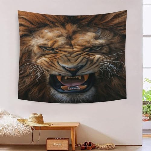 ICFGHJQRS Lion 3D-Druck Wandteppich Poster Wanddekoration Tapestry Zubehör Raumteiler Wandteppich für Schlafzimmer Wohnzimmer 180cmx230cm von ICFGHJQRS