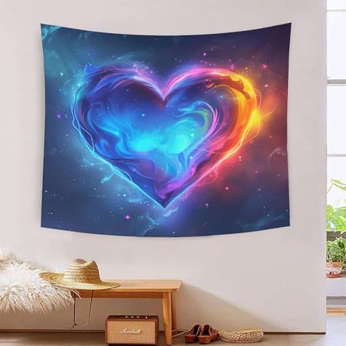 ICFGHJQRS Love Heart 3D-Druck Wandteppich Poster Wanddekoration Tapestry Zubehör Raumteiler Tapisserie Für Wohnzimmer Schlafzimmer Schlafsaal 150cmx200cm von ICFGHJQRS