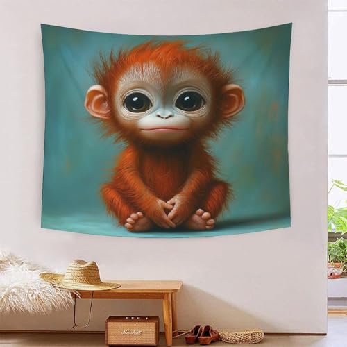 ICFGHJQRS Monkey 3D-Druck Wandteppich Poster Wanddekoration Tapestry Zubehör Raumteiler Wandteppich für Wohnzimmer Schlafzimmer 150cmx200cm von ICFGHJQRS