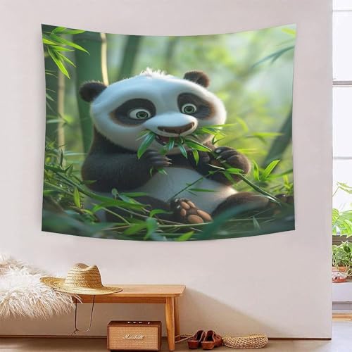 ICFGHJQRS Panda 3D-Druck Wandteppich Poster Wanddekoration Tapestry Zubehör Trennwände Wandteppich Für Wohnzimmer Schlafzimmer 100cmx150cm von ICFGHJQRS