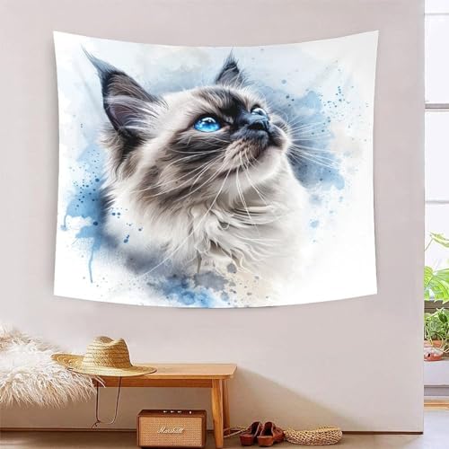 ICFGHJQRS Ragdoll 3D-Druck Wandteppich Poster Wanddekoration Tapestry Stoff Wand hängende Dekoration verwendet im Schlafzimmer, Wohnzimmer, Tagesdecke, Wanddekoration 130 x 150 cm von ICFGHJQRS