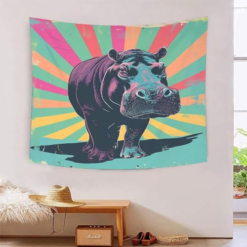 ICFGHJQRS Rhinoceros 3D-Druck Wandteppich Poster Ornament Wandkunst Tapestry Zubehör Raumteiler Tapisserie Für Schlafzimmer, Wohnzimmer, Schlafsaal 150cmx200cm von ICFGHJQRS