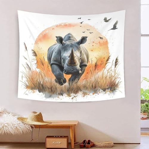 ICFGHJQRS Rhinoceros 3D-Druck Wandteppich Poster Wanddekoration Tapestry Zubehör Trennwände Wandteppich für Zuhause, Büro, Schlafsaal, Dekoration für Innen- und Außenbereich 100 cm x 150 cm ICFGHJQRS Rhinoceros 3D-Druck Wandteppich Poster Wanddekoration Tapestry Zubehör Trennwände Wandteppich für Zuhause, Büro, Schlafsaal, Dekoration für Innen- und Außenbereich 100 cm x 150 cm von ICFGHJQRS