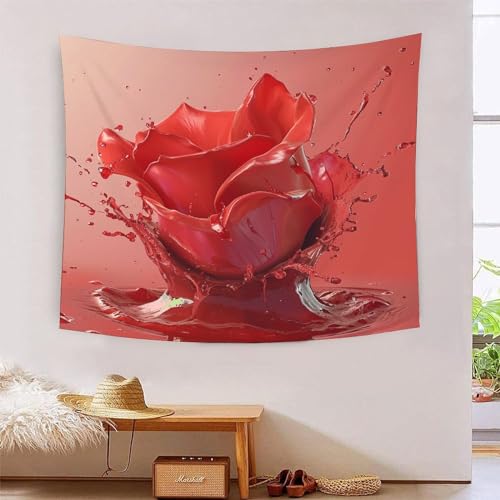 ICFGHJQRS Rose Druck 3D Wandteppich Poster Wanddekoration Tapestry Zubehör Raumteiler Tapisserie für Schlafzimmer Wohnzimmer 130cmx150cm von ICFGHJQRS