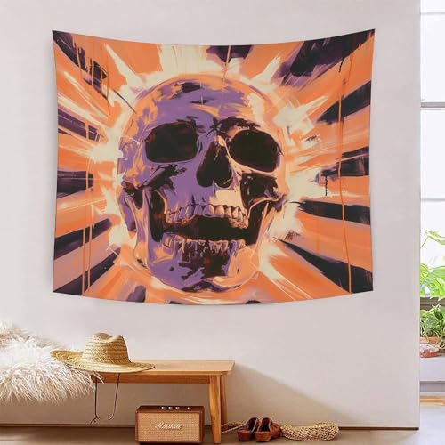ICFGHJQRS Schädel 3D-Druck Wandteppich Poster Wanddekoration Tapestry Zubehör Trennwände Wandteppich Für Wohnkultur 100 cm x 150 cm von ICFGHJQRS