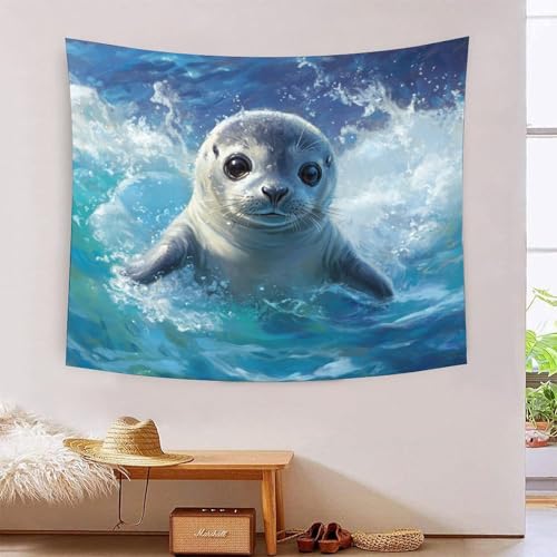 ICFGHJQRS Seal 3D-Druck Wandteppich Poster Ornament Wandkunst Tapestry Zubehör Raumteiler Wandteppich Verwendet im Schlafzimmer, Wohnzimmer, Tagesdecke, Wanddekoration 100 cm x 150 cm ICFGHJQRS Seal 3D-Druck Wandteppich Poster Ornament Wandkunst Tapestry Zubehör Raumteiler Wandteppich Verwendet im Schlafzimmer, Wohnzimmer, Tagesdecke, Wanddekoration 100 cm x 150 cm von ICFGHJQRS