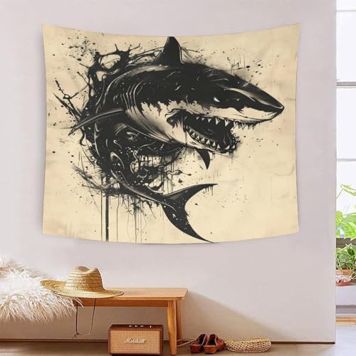 ICFGHJQRS Shark 3D-Druck Wandteppich Poster Wanddekoration Tapestry Zubehör Trennwände Wandteppich für Wohnkultur 100 cm x 150 cm von ICFGHJQRS