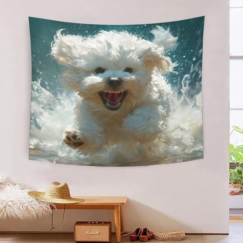 ICFGHJQRS Shih Tzu 3D-Druck Wandteppich Poster Ornament Wandkunst Tapestry Zubehör Raumteiler Tapisserie Verwendet im Schlafzimmer, Wohnzimmer, Tagesdecke, Wanddekoration 150cmx200cm von ICFGHJQRS