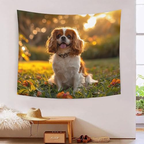 ICFGHJQRS Shih Tzu 3D-Druck Wandteppich Poster Wanddekoration Tapestry Stoff Wand hängende Dekoration verwendet im Schlafzimmer, Wohnzimmer, Tagesdecke, Wanddekoration 130 cm x 150 cm von ICFGHJQRS