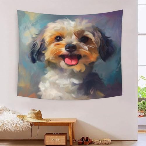 ICFGHJQRS Shih Tzu 3D-Druck Wandteppich Poster Wanddekoration Tapestry Zubehör Raumteiler Wandteppich Verwendet im Schlafzimmer, Wohnzimmer, Tagesdecke, Wanddekoration 180 cm x 230 cm von ICFGHJQRS