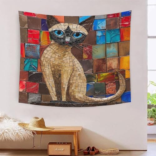 ICFGHJQRS Siamese Cat 3D-Druck Wandteppich Poster Wanddekoration Tapestry Stoff Wand hängende Dekoration für Haus, Büro, Schlafsaal, Dekoration für Innen- und Außenbereich, 180 x 230 cm ICFGHJQRS Siamese Cat 3D-Druck Wandteppich Poster Wanddekoration Tapestry Stoff Wand hängende Dekoration für Haus, Büro, Schlafsaal, Dekoration für Innen- und Außenbereich, 180 x 230 cm von ICFGHJQRS