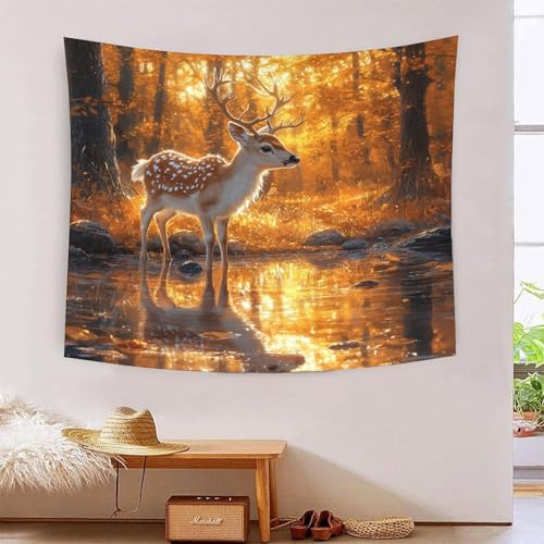 ICFGHJQRS Sika Deer 3D-Druck Wandteppich Poster Ornament Wandbild Stoff Wandbehang Dekoration für Wohnkultur 180 x 230 cm von ICFGHJQRS