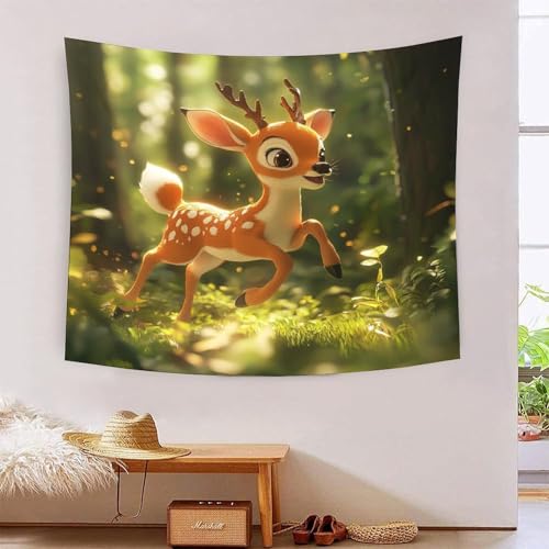 ICFGHJQRS Sika Deer 3D-Druck Wandteppich Poster Ornament Wandkunst Tapestry Zubehör Raumteiler Wandteppich Verwendet im Schlafzimmer, Wohnzimmer, Tagesdecke, Wanddekoration 100cmx150cm von ICFGHJQRS