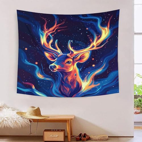 ICFGHJQRS Sika Deer 3D-Druck Wandteppich Poster Wanddekoration Tapestry Stoff Wand hängende Dekoration verwendet im Schlafzimmer, Wohnzimmer, Tagesdecke, Wanddekoration 180 x 230 cm von ICFGHJQRS