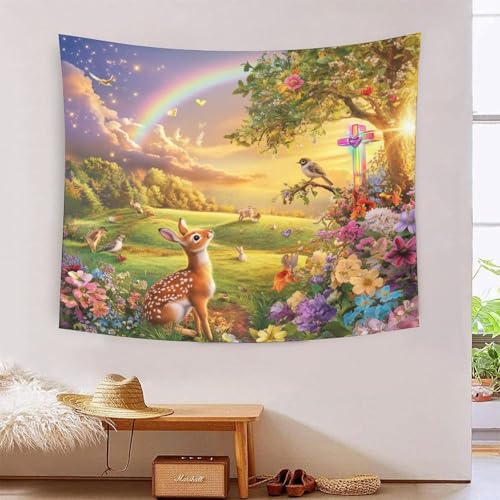 ICFGHJQRS Sika Deer 3D-Druck Wandteppich Poster Wanddekoration Tapestry Zubehör Trennwände Wandteppich für Schlafzimmer Wohnzimmer 100cmx150cm von ICFGHJQRS