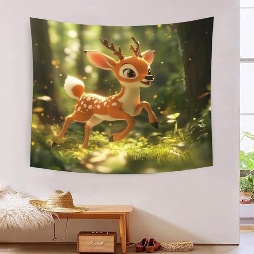 ICFGHJQRS Sika Deer 3D-Druck Wandteppich Poster Wanddekoration Tapestry Zubehör Trennwände Wandteppich für Wohnzimmer Schlafzimmer 130cmx150cm von ICFGHJQRS