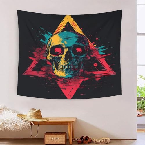 ICFGHJQRS Skull 3D-Druck Wandteppich Poster Ornament Wandkunst Tapestry Zubehör Raumteiler Tapisserie Für Schlafzimmer, Wohnzimmer, Schlafsaal 100cmx150cm von ICFGHJQRS