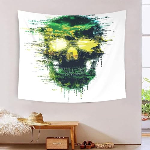 ICFGHJQRS Skull 3D-Druck Wandteppich Poster Ornament Wandkunst Tapestry Zubehör Raumteiler Tapisserie Verwendet In Schlafzimmer, Wohnzimmer, Tagesdecke, Wanddekoration 130cmx150cm von ICFGHJQRS