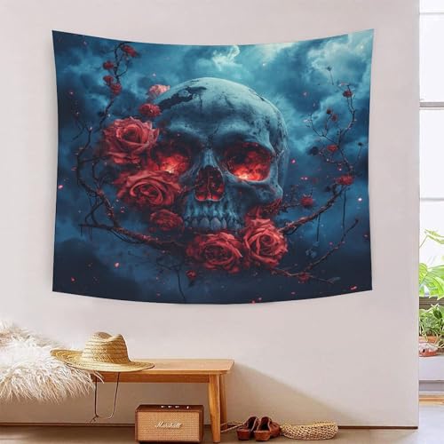 ICFGHJQRS Skull 3D-Druck Wandteppich Poster Wanddekoration Tapestry Zubehör Raumteiler Tapisserie Für Schlafzimmer, Wohnzimmer, Schlafsaal 180cmx230cm von ICFGHJQRS