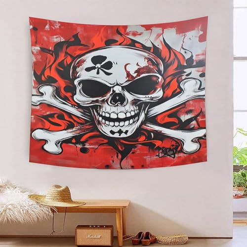 ICFGHJQRS Skull 3D-Druck Wandteppich Poster Wanddekoration Tapestry Zubehör Raumteiler Tapisserie für Schlafzimmer Wohnzimmer 130cmx150cm von ICFGHJQRS