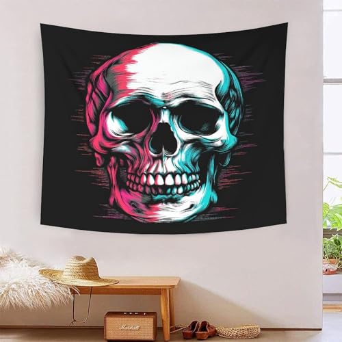 ICFGHJQRS Skull 3D-Druck Wandteppich Poster Wanddekoration Tapestry Zubehör Raumteiler Tapisserie für Schlafzimmer Wohnzimmer 150cmx200cm von ICFGHJQRS