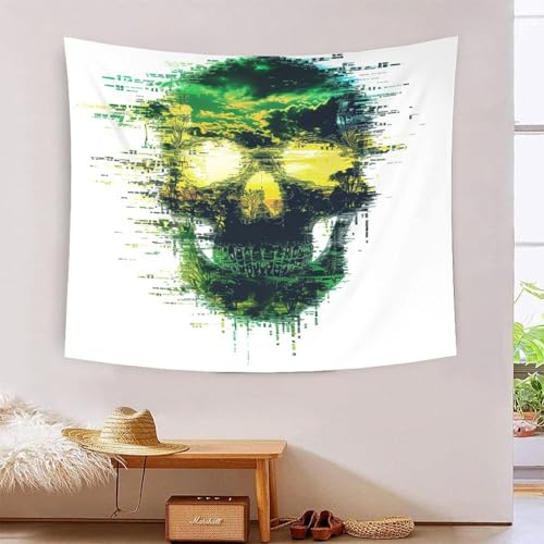 ICFGHJQRS Skull 3D-Druck Wandteppich Poster Wanddekoration Tapestry Zubehör Trennwände Wandbehang für Wohnkultur 180 cm x 230 cm von ICFGHJQRS