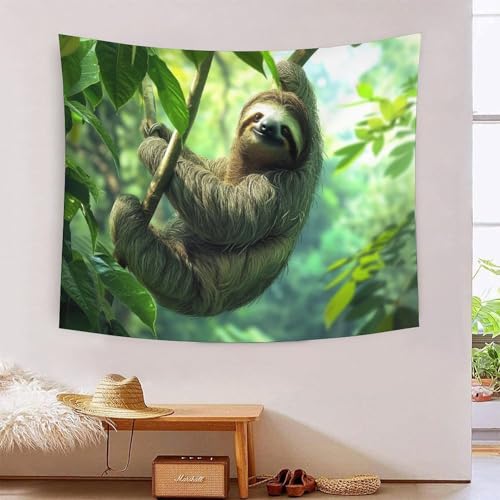 ICFGHJQRS Sloth 3D-Druck Wandteppich Poster Wanddekoration Tapestry Zubehör Raumteiler Tapisserie Für Wohnzimmer Schlafzimmer Schlafsaal 100cmx150cm von ICFGHJQRS