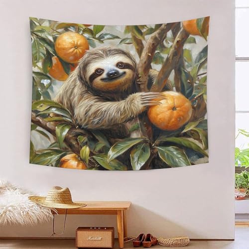 ICFGHJQRS Sloth 3D-Druck Wandteppich Poster Wanddekoration Tapestry Zubehör Raumteiler Tapisserie Verwendet In Schlafzimmer, Wohnzimmer, Tagesdecke, Wanddekoration 100cmx150cm von ICFGHJQRS