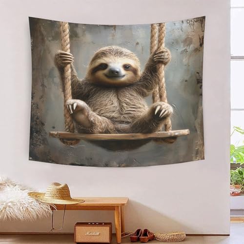 ICFGHJQRS Sloth 3D-Druck Wandteppich Poster Wanddekoration Tapestry Zubehör Trennwände Tapisserie Für Wohnzimmer Schlafzimmer 150cmx200cm von ICFGHJQRS