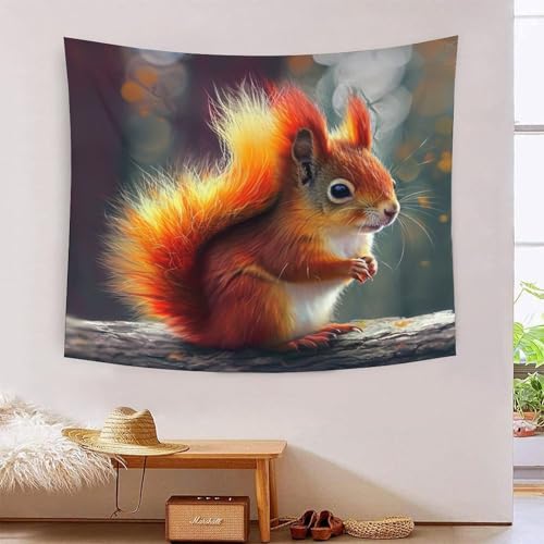 ICFGHJQRS Squirrel 3D-Druck Wandteppich Poster Ornament Wandkunst Tapestry Zubehör Raumteiler Tapisserie Für Schlafzimmer, Wohnzimmer, Schlafsaal 180cmx230cm von ICFGHJQRS