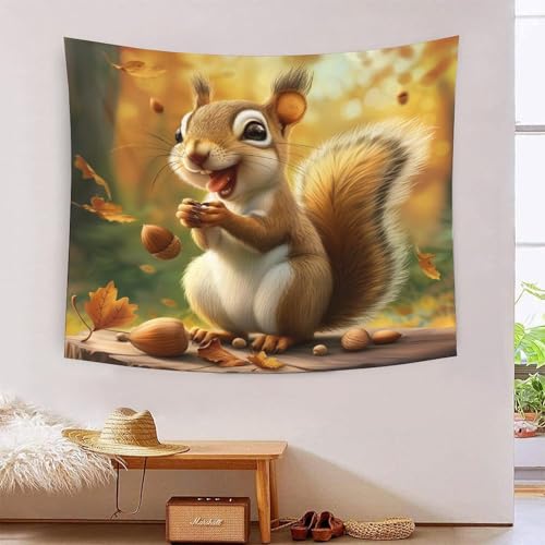 ICFGHJQRS Squirrel 3D-Druck Wandteppich Poster Ornament Wandkunst Tapestry Zubehör Raumteiler Tapisserie für Schlafzimmer Wohnzimmer 180cmx230cm von ICFGHJQRS
