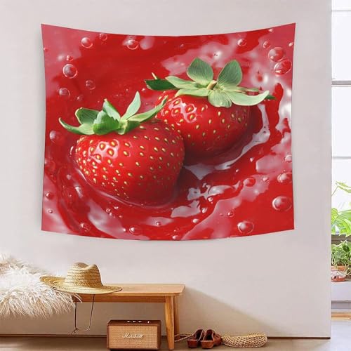 ICFGHJQRS Strawberry 3D-Druck, Wandteppich, Poster, Wanddekoration, Wanddekoration, 130 x 150 cm von ICFGHJQRS