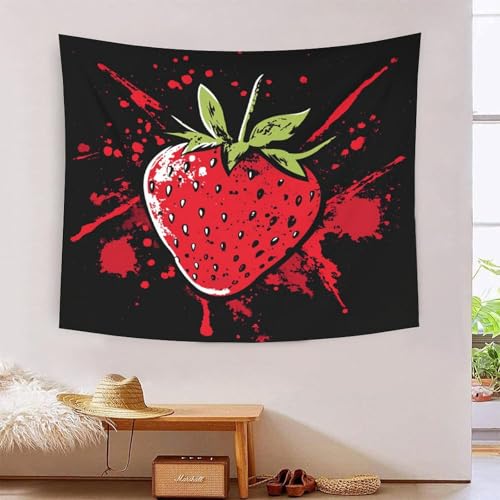 ICFGHJQRS Strawberry 3D-Druck Wandteppich Poster Ornament Wandkunst Tapestry Zubehör Raumteiler Wandteppich für Wohnzimmer Schlafzimmer 180cmx230cm von ICFGHJQRS