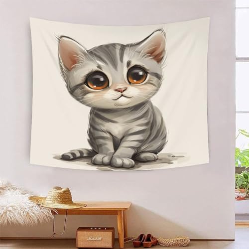 ICFGHJQRS Tabby 3D-Druck Wandteppich Poster Wanddekoration Tapestry Zubehör Trennwände Wandteppich für Schlafzimmer Wohnzimmer 130cmx150cm von ICFGHJQRS