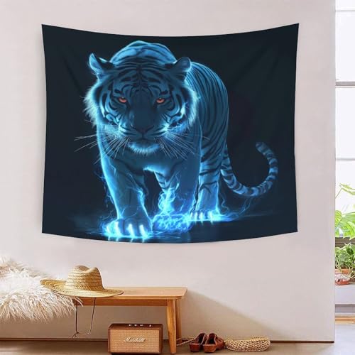 ICFGHJQRS Tiger 3D-Druck Wandteppich Poster Ornament Wandkunst Tapestry Zubehör Raumteiler Tapisserie Für Wohnzimmer Schlafzimmer Schlafsaal 100cmx150cm von ICFGHJQRS