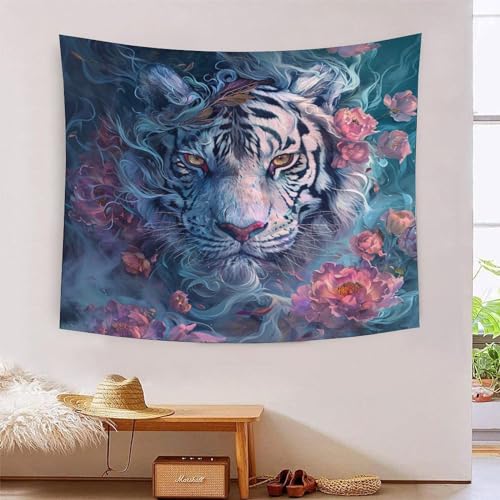 ICFGHJQRS Tiger 3D-Druck Wandteppich Poster Wanddekoration Tapestry Zubehör Raumteiler Wandbehang Verwendet In Schlafzimmer, Wohnzimmer, Tagesdecke, Wanddekoration 150cmx200cm von ICFGHJQRS