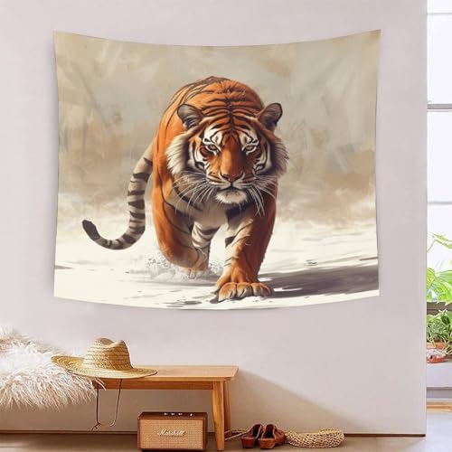 ICFGHJQRS Tiger 3D-Druck Wandteppich Poster Wanddekoration Tapestry Zubehör Trennwände Wandteppich Für Wohnzimmer Schlafzimmer 100cmx150cm von ICFGHJQRS