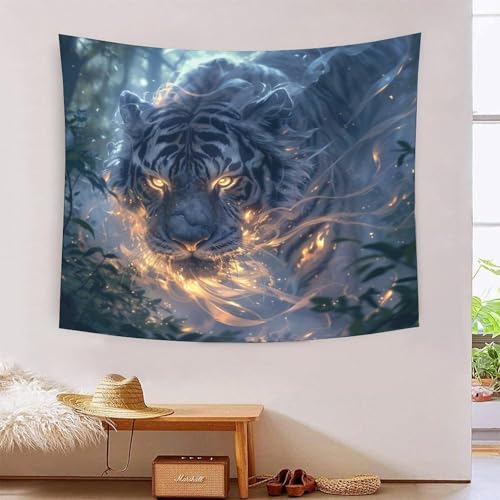ICFGHJQRS Tiger 3D-Druck Wandteppich Poster Wanddekoration Tapestry Zubehör Trennwände Wandteppich Für Wohnzimmer Schlafzimmer 130cmx150cm von ICFGHJQRS