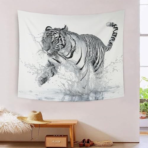 ICFGHJQRS Tiger 3D-Druck Wandteppich Poster Wanddekoration Tapestry Zubehör Trennwände Wandteppich für Wohnkultur 130 cm x 150 cm von ICFGHJQRS