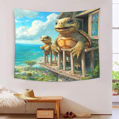 ICFGHJQRS Turtle 3D-Druck Wandteppich Poster Wanddekoration Tapestry Zubehör Raumteiler Tapisserie Für Wohnzimmer Schlafzimmer 150cmx200cm von ICFGHJQRS