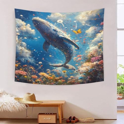 ICFGHJQRS Whale 3D-Druck Wandteppich Poster Wanddekoration Tapestry Zubehör Trennwände Wandteppich für Wohnkultur 100 x 150 cm von ICFGHJQRS