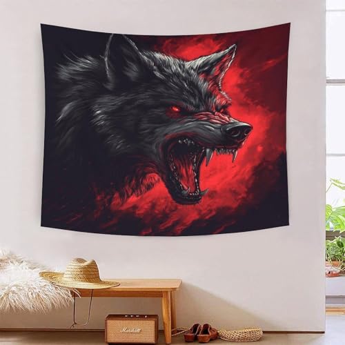ICFGHJQRS Wolf 3D-Druck Wandteppich Poster Wanddekoration Tapestry Zubehör Raumteiler Wandteppich für Schlafzimmer, Wohnzimmer, Schlafsaal 100cmx150cm von ICFGHJQRS