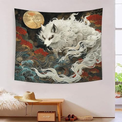 ICFGHJQRS Wolf 3D-Druck Wandteppich Poster Wanddekoration Tapestry Zubehör Trennwände Wandteppich für Wohnzimmer Schlafzimmer 130cmx150cm von ICFGHJQRS